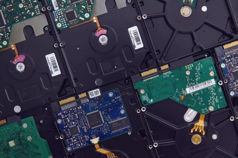 Assorted laptop and desktop hard drives